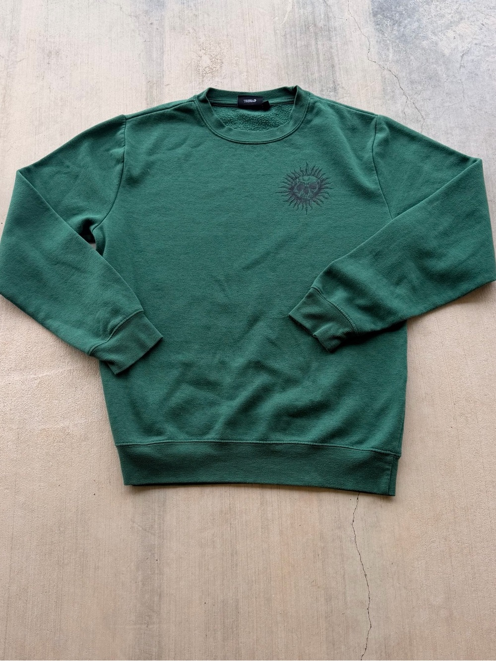 Chemistry Forest Green Crewneck Sweater with Sun Emblem